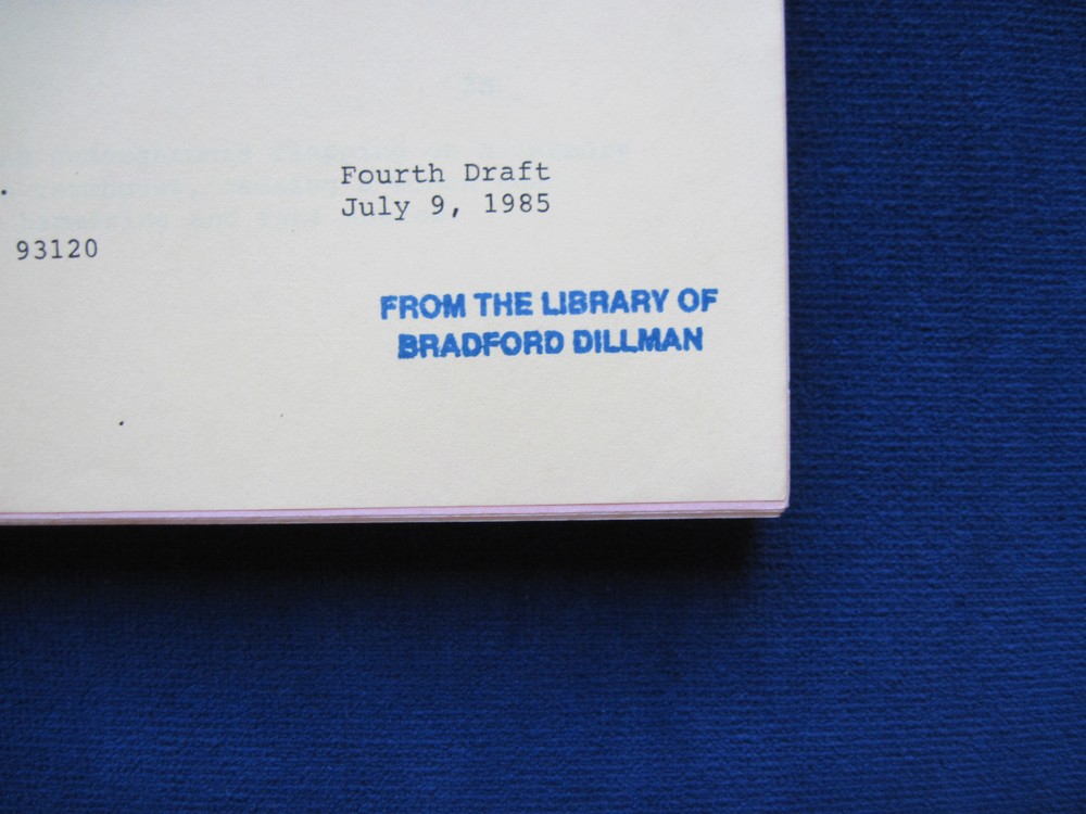 ORIGINAL FILM SCRIPT for MAN OUTSIDE - BRADFORD DILLMAN'S Copy with His Notes