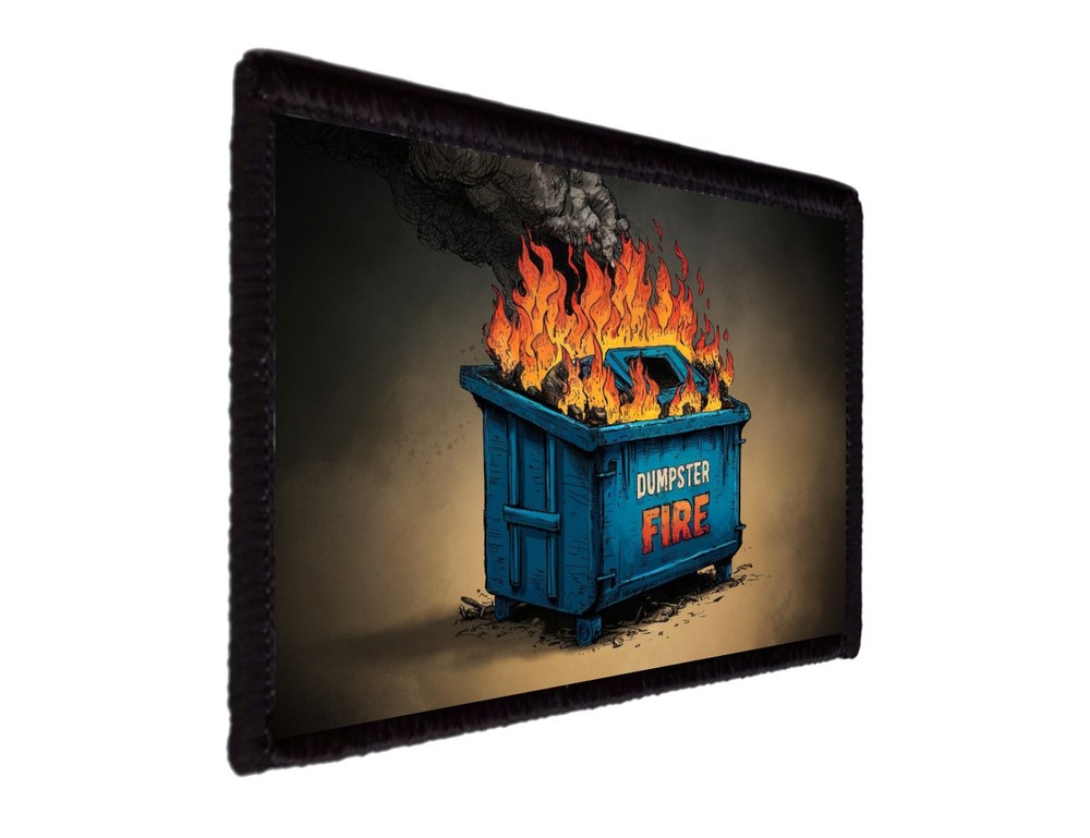 Hellmo World Fire Patch This is fine Dumpster fire Sew on [sub]