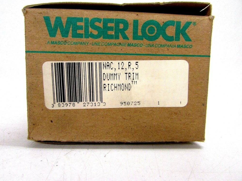 NEW (2) WEISER NAC12-R5 RICHMOND ANTIQUE BRASS DUMMY KNOBS