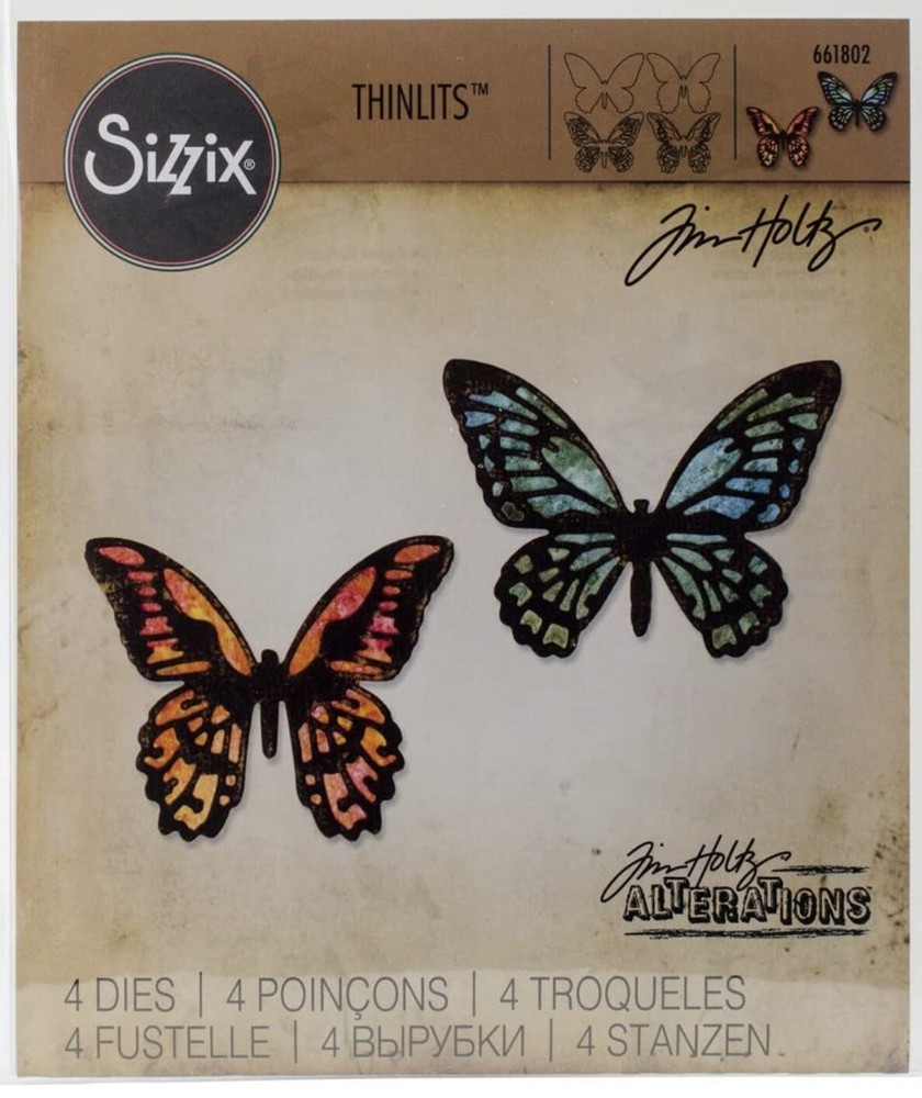 Sizzix - Thinlits Dies By Tim Holtz - Mini Detailed Butterflies - 4pcs - New