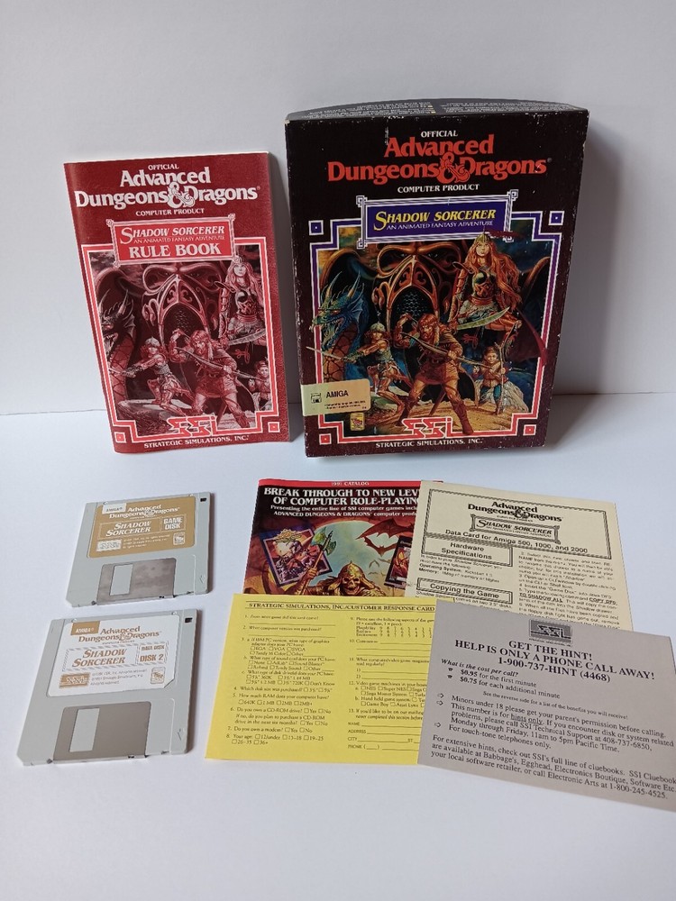 Amiga Advanced Dungeons & Dragons Shadow Sorcerer Computer Software Tested/Works