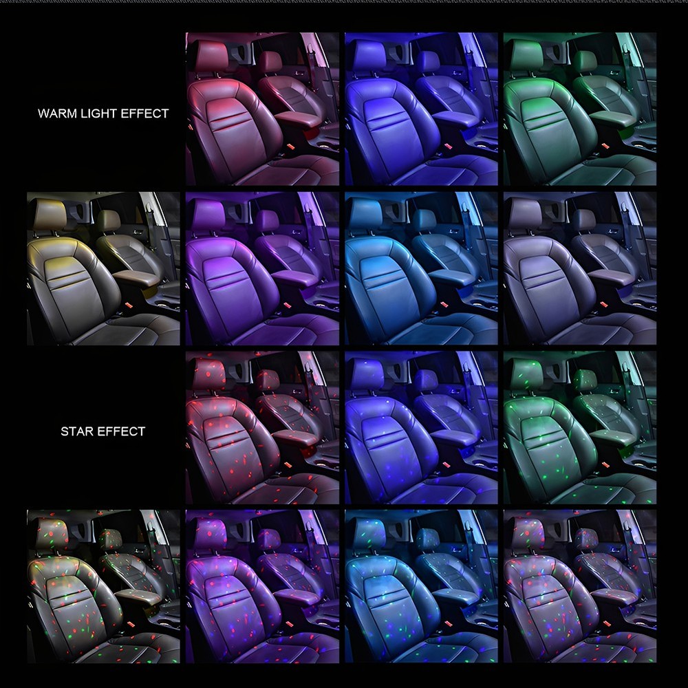 D88 Wireless Car LED Light Interior Multcolor LED Light with Remote Control USB