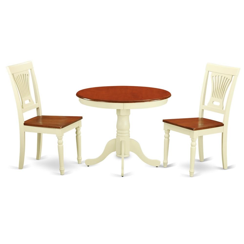 3 PC Kitchen nook Dining set-round Table plus 2 Dining Chairs