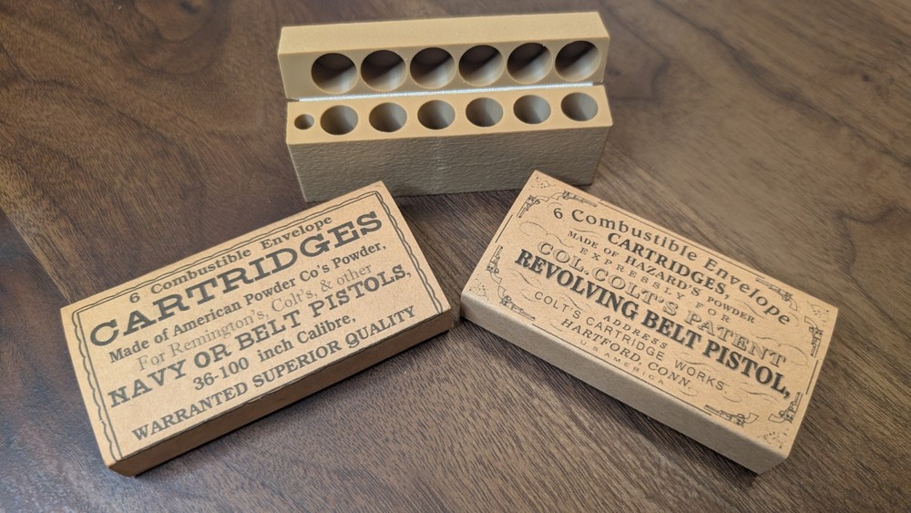 Paper Cartridge Box: .36 Caliber with Cap Storage