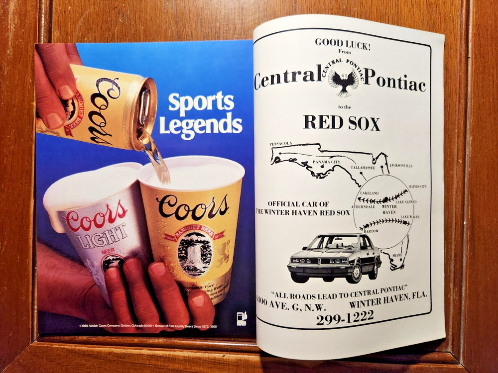 1986 BOSTON RED SOX Spring Training Program WADE BOGGS on cover