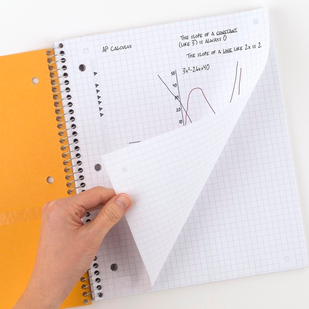 Five Star Spiral Notebook + Study App, 1 Subject, Graph Ruled Paper, Black