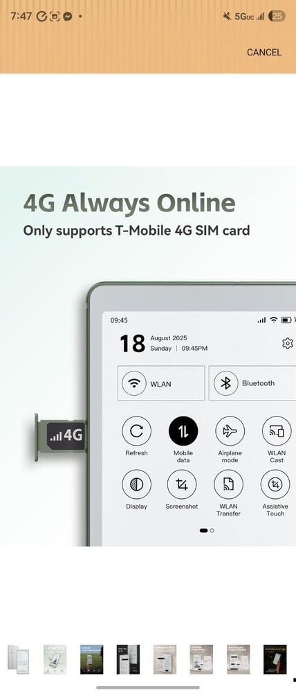 6.13'' Carta1300 AiPaper Reader with 4G