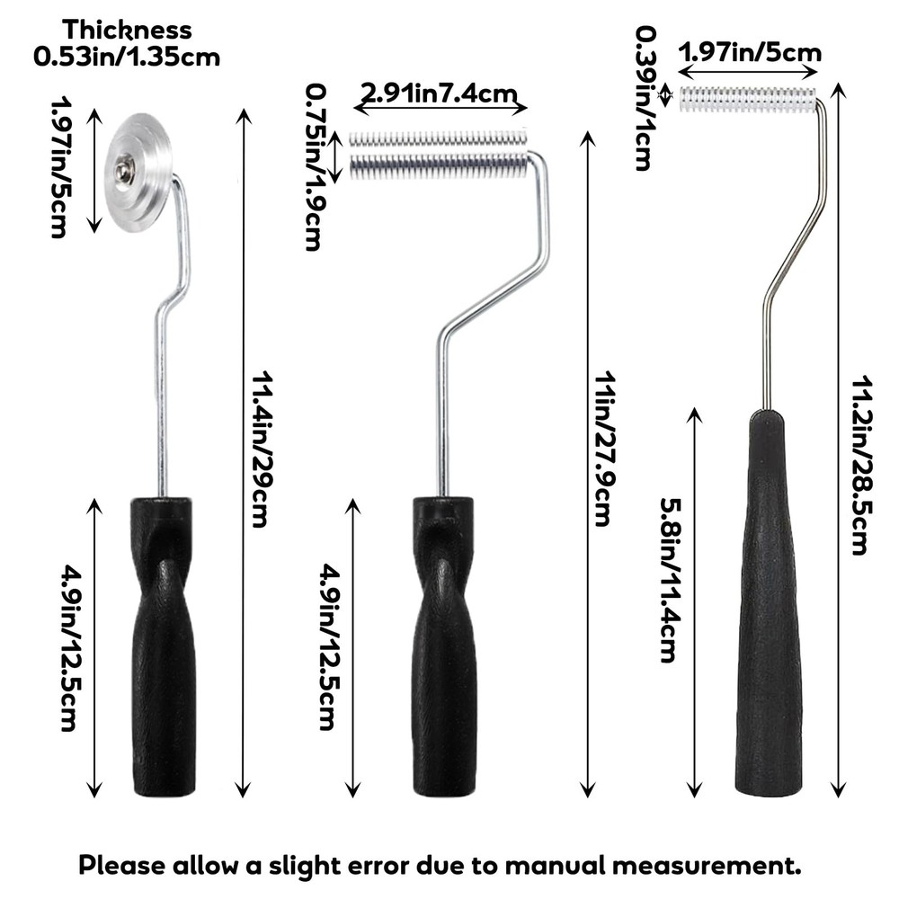 5 Pcs Fiberglass Roller Tools Kit, Laminating Silver