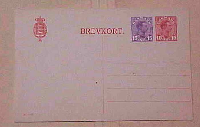 DENMARK  POSTAL CARD MINT #181II  cat.$26.00