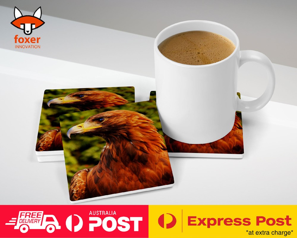 COASTER COFFEE DRINKING MAT|COOL BROWN HAWK EAGLE BIRD #2