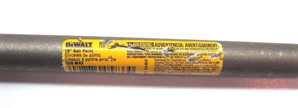 DEWALT DW5833 18" SDS MAX SHANK BULL POINT TOOL