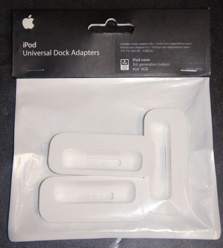 ORIGINAL APPLE DOCK ADAPTER UNIVERSAL FOR IPOD NANO 3RD GENERATION 3PACK MB126GA