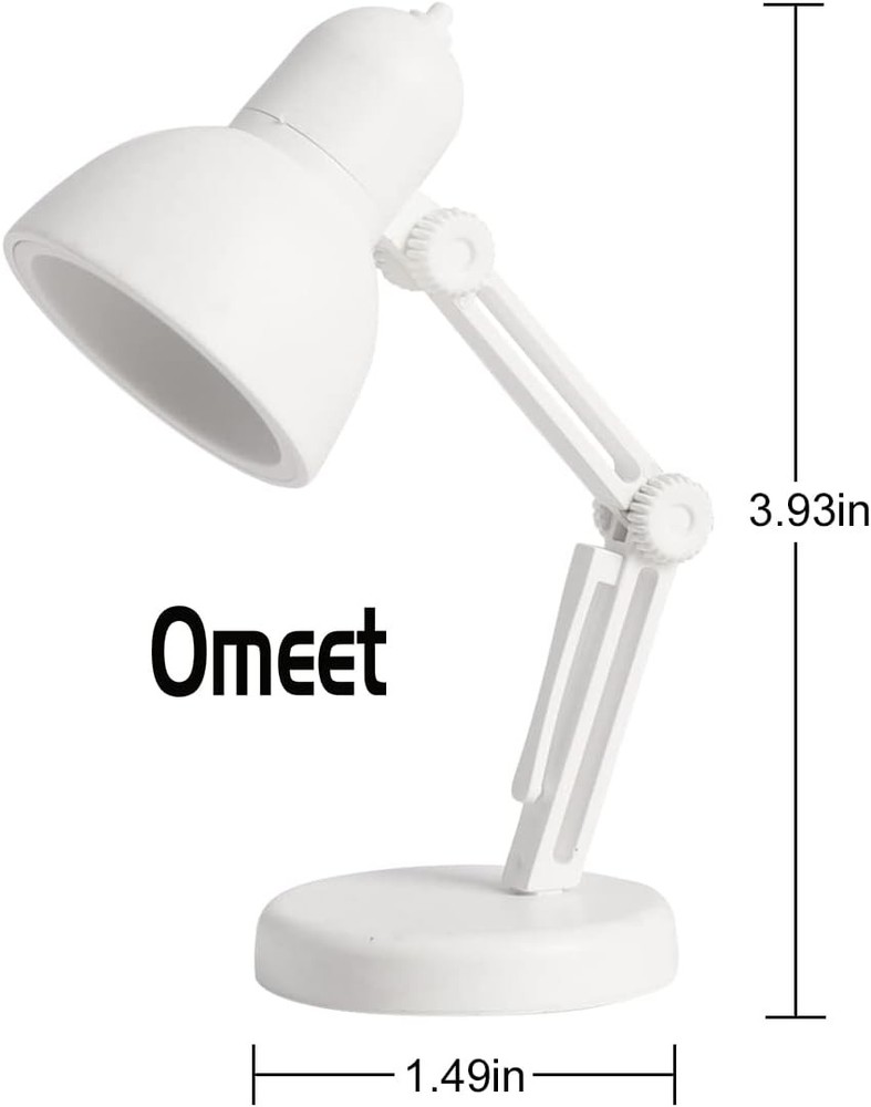 2 Pack Foldable LED Mini Table Lamp Portable Night Reading Light White