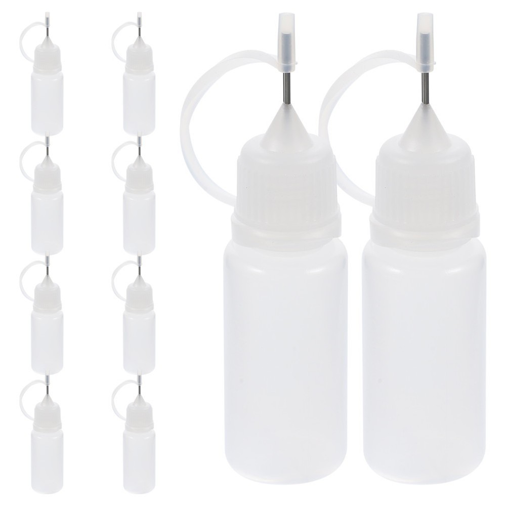 10 Pcs Squeeze Pointed Bottles Applicator with Tips Precision Nozzle Crafts