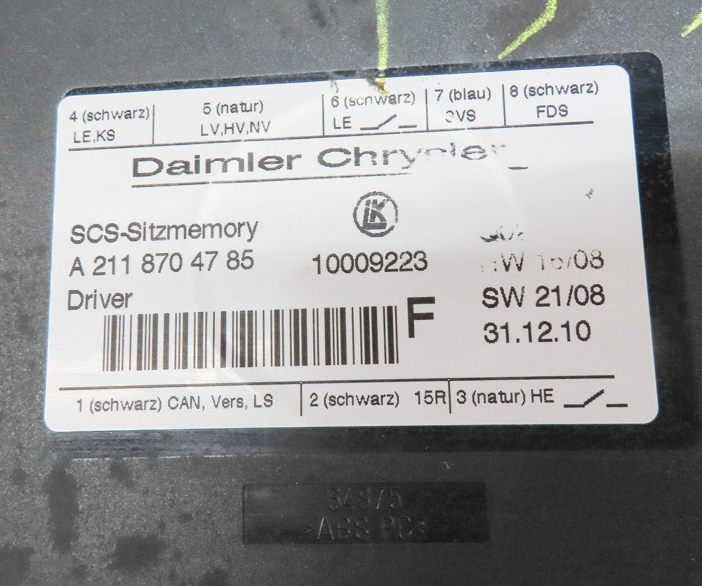 2011 MERCEDES GL450 (X164) FRONT LEFT DRIVER MEMORY SEAT CONTROL MODULE