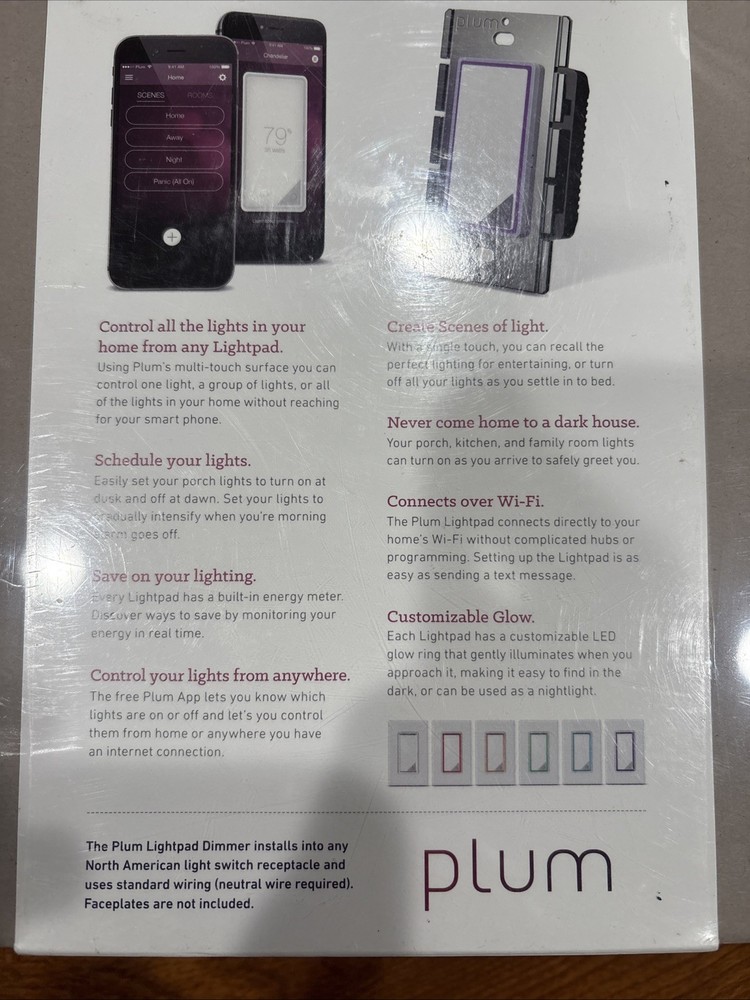 Plum Lightpad Wi-Fi Connected Multi Touch Light Dimmers