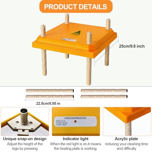 Brooder Heater for Chicks - Chick Brooder Plate with Adjustable Temperature,
