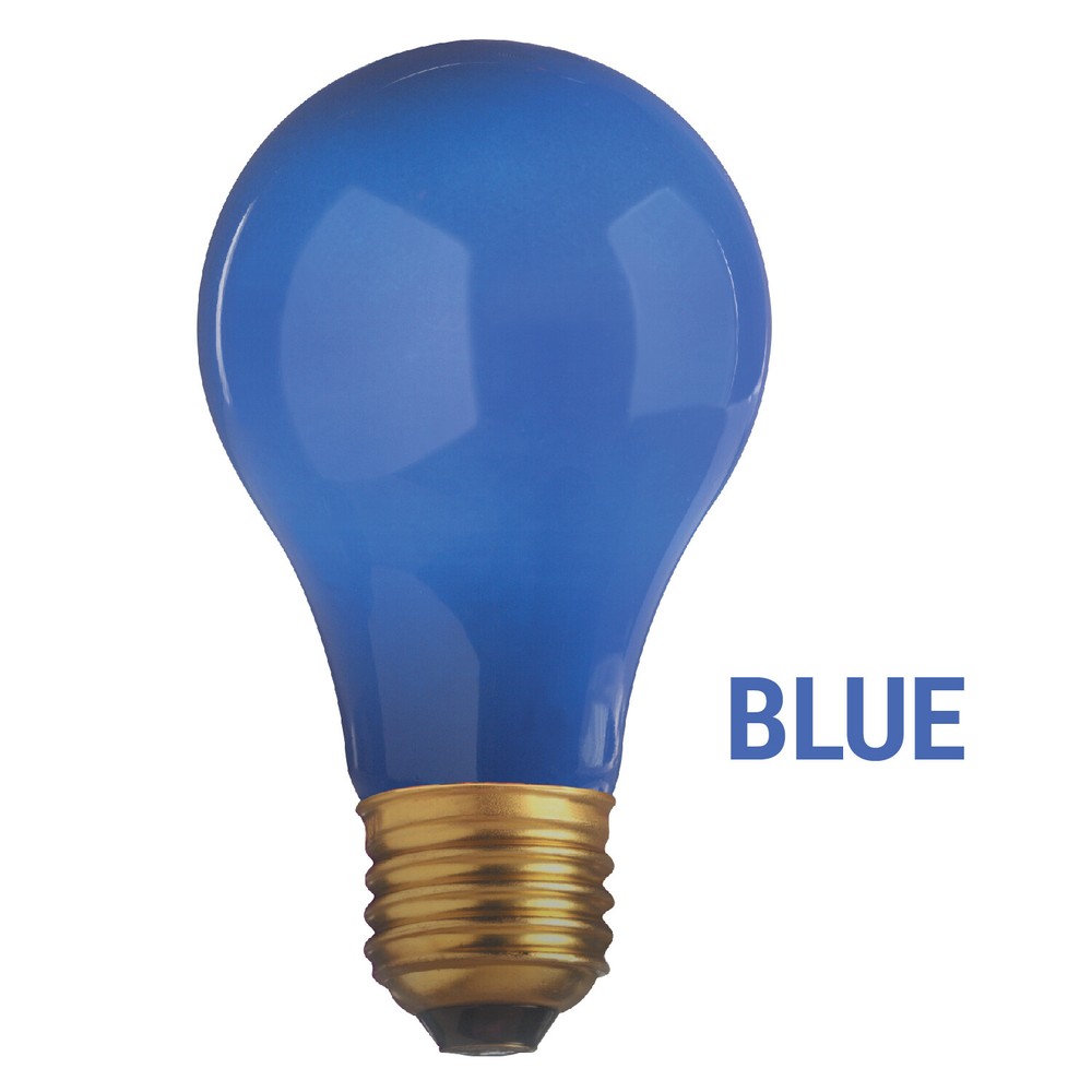 4 Pack CERAMIC SOLID BLUE BULBS A19 25W 120V Medium E26 Base 25A19 Dimmable