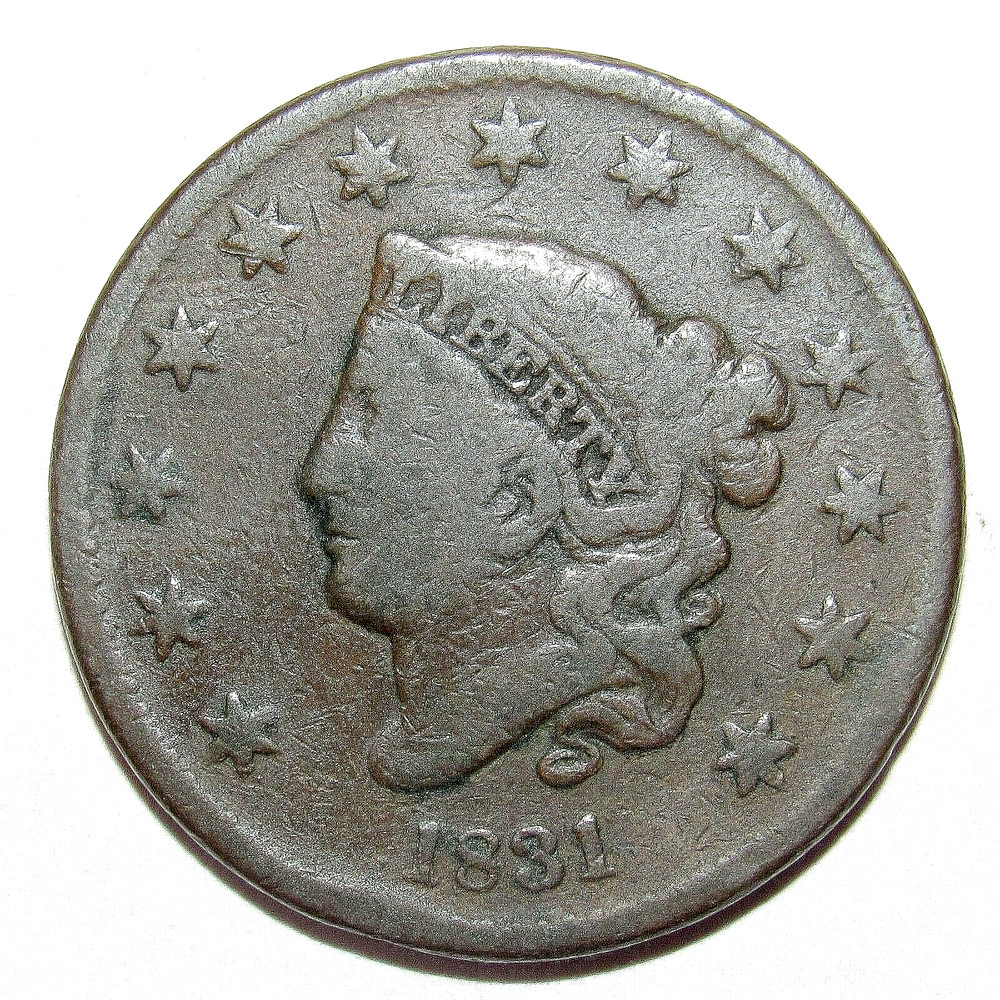 1831 Coronet Head Large Cent Fine (W96)