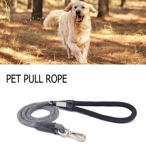 No Pull Dog Leash for Medium Dogs - Grey Nylon, Easy Control,Comfortable Walking