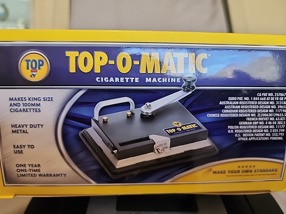 Top-O-Matic Cigarette Machine. Manual. Barely Used. In Box. Paperwork.