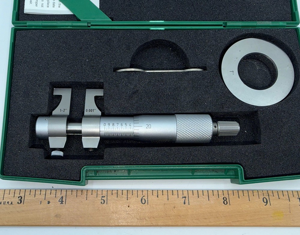 Insize Inside Micrometer 1–2 Inch .001 Graduation With Case And Standard