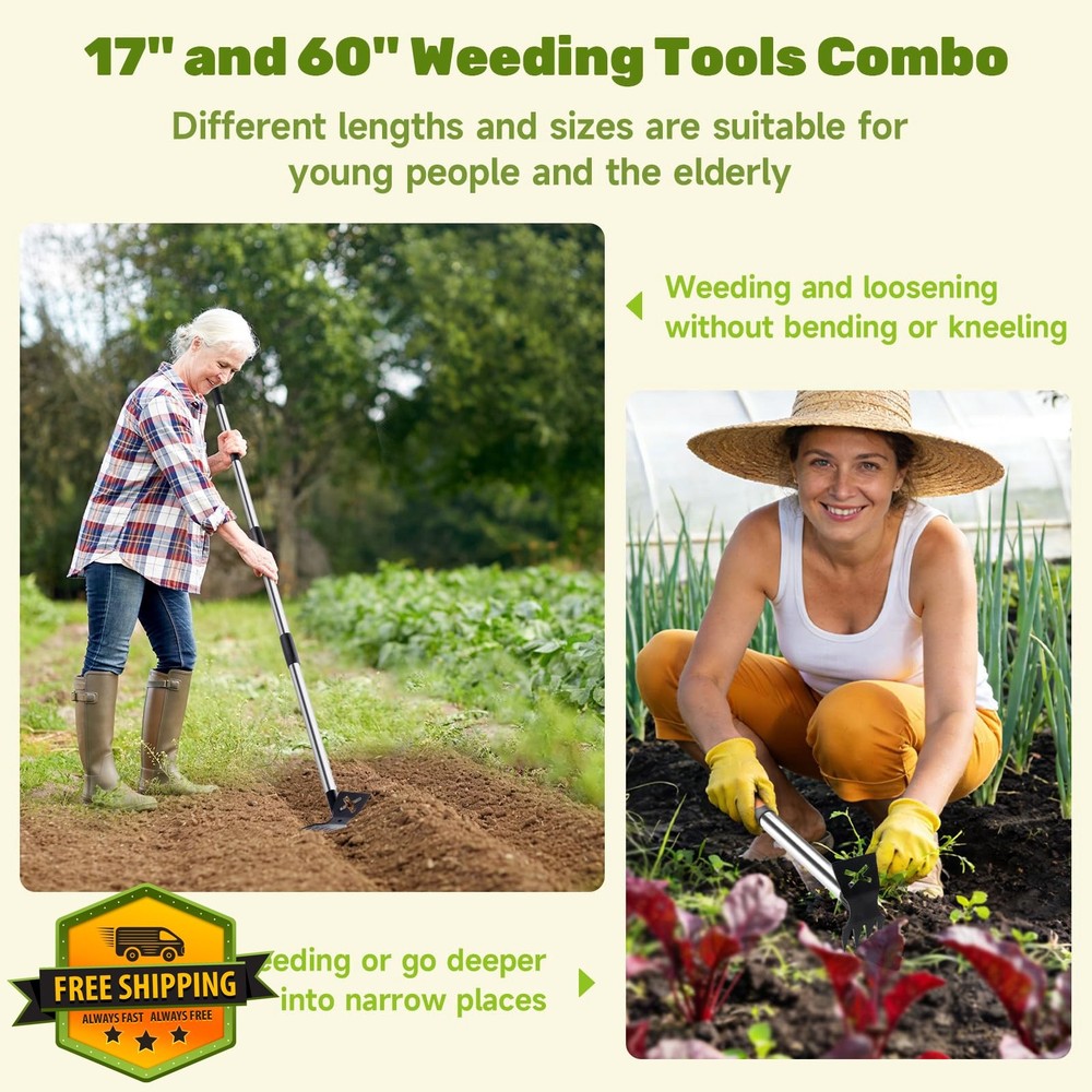 Weed Puller Tool Long Handle Garden Weeding Set Yard Patio Lawn