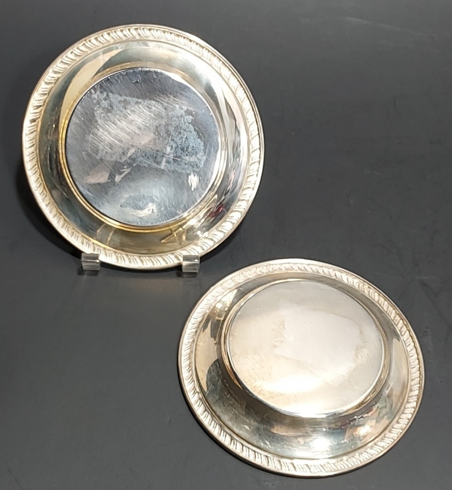 Pair Sterling Silver Butter Pats, No Monograms