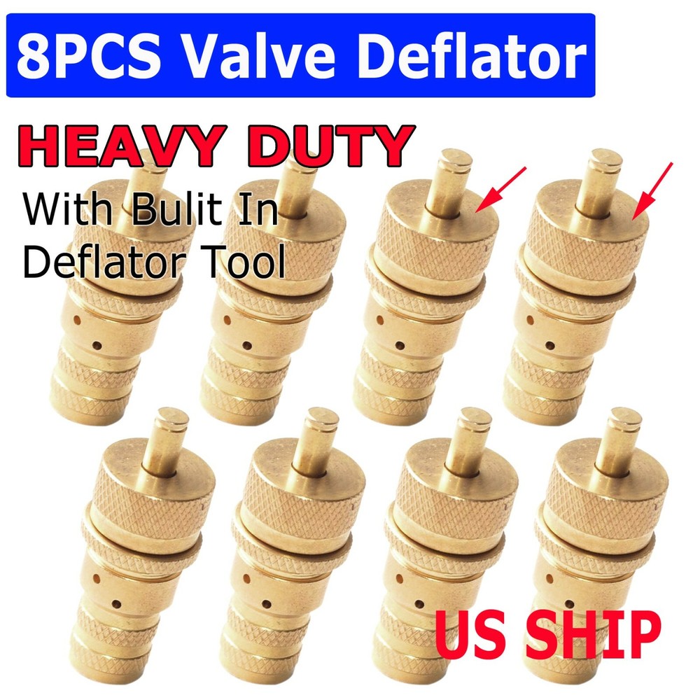 8Pcs Brass Tire Deflators Kit Adjustable Automatic Tyre Deflator 0-60PSI US