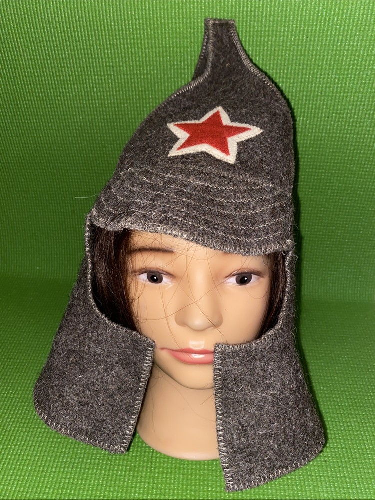 Russian Soviet Budenovka Red Star Sauna Hat