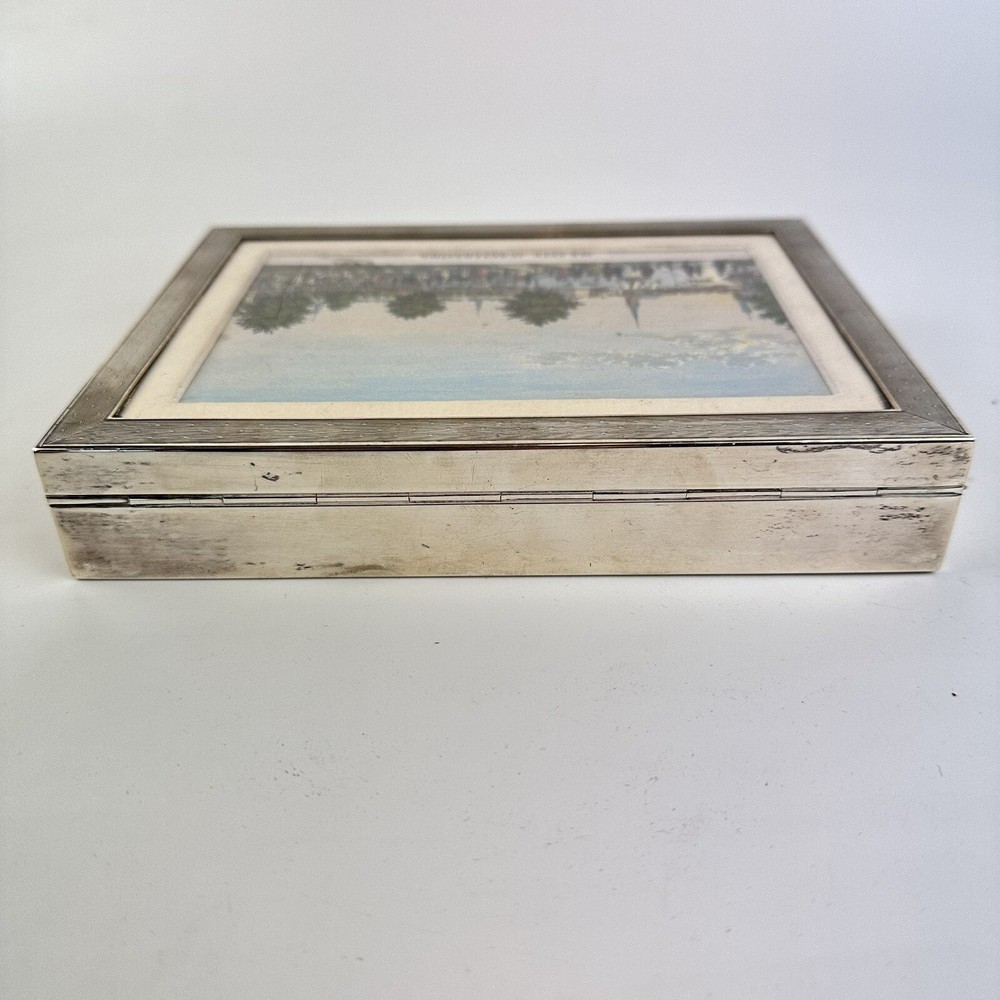 Vintage German Solid Sterling Silver Cigar / Cigarette Box 18.5cm