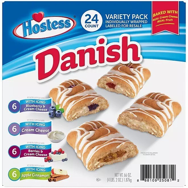 Hostess Variety Pack Danish, 2.75 oz. (24 Count)