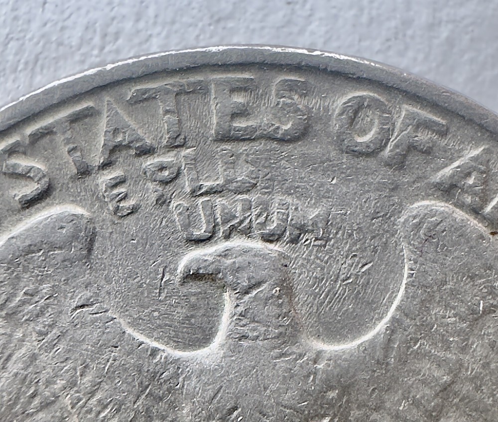 Error 1982 Washington Quarter Prominent Missing Letters “Pluribus”