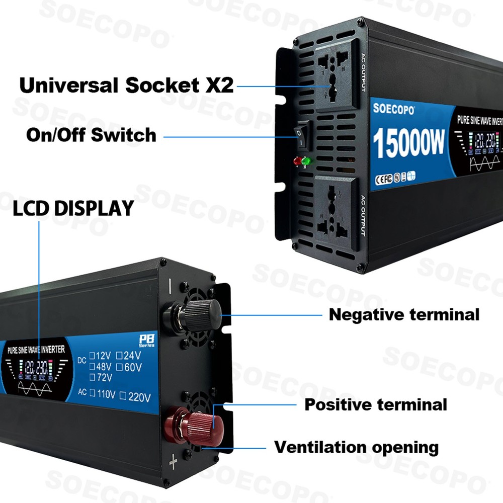 15000W Peak Solar System Kit Flexible Panel 100A Controller 12V To 110V 220V