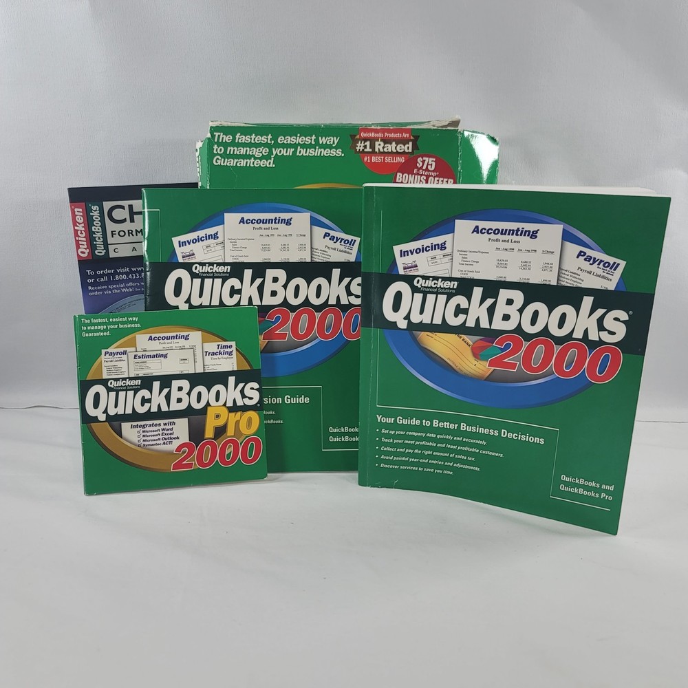 Intuit Quickbooks Pro 2000 for Windows Quicken Financial Services Software
