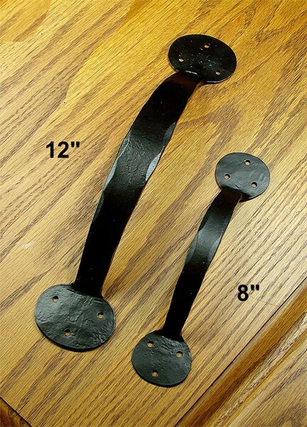 Bean Style Door Handle - 2 sizes (includes exclusive Rustic Head Screws)