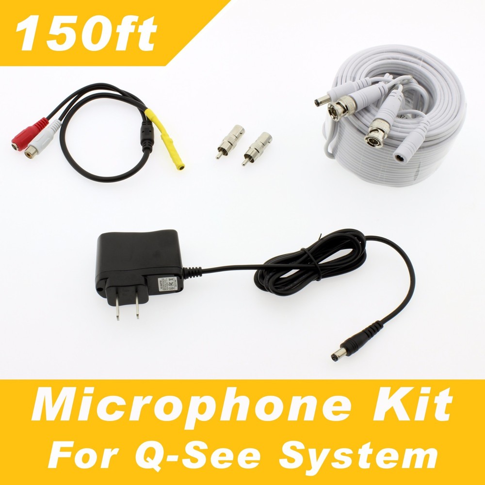 150ft Q-See Surveillance Security System Microphone Kit for All Q-See Systems