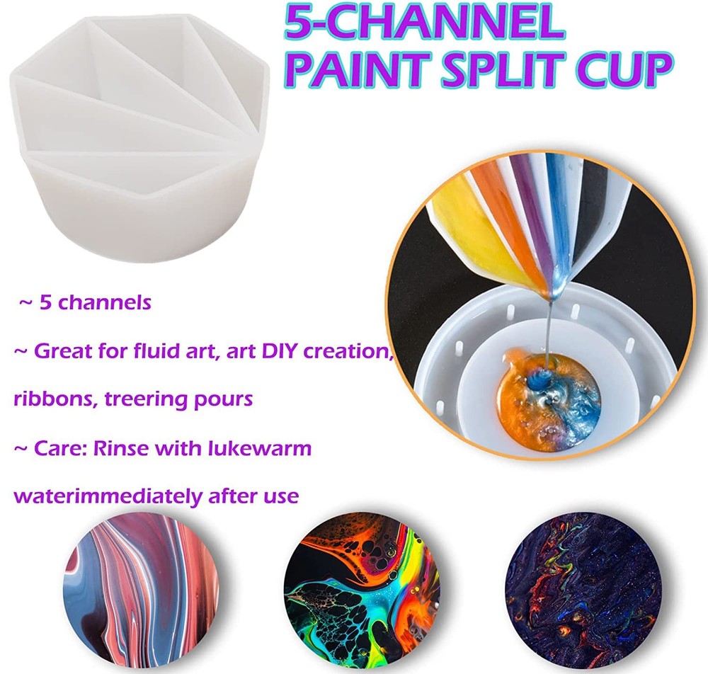 7Pcs Split Cup Flower Pour Silicone Paint Acrylic Pouring Strainers...