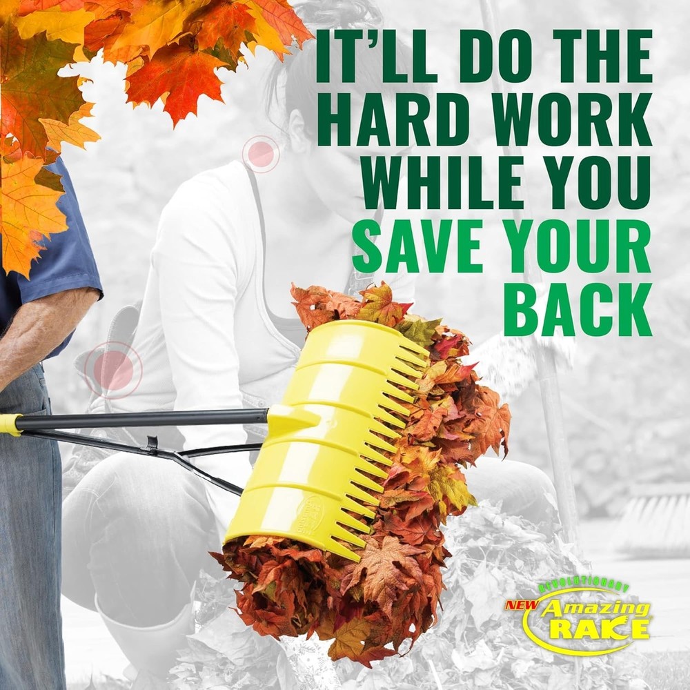 Easy Leaf Grabber & Rake for Lawns ― Back-Saving Gardening