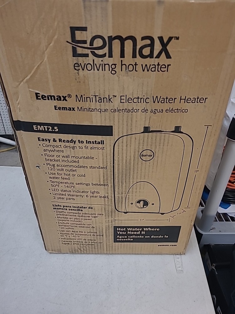 EeMax EMT2.5, MiniTank Electric Water Heater, 120V, 2.5-Gallon
