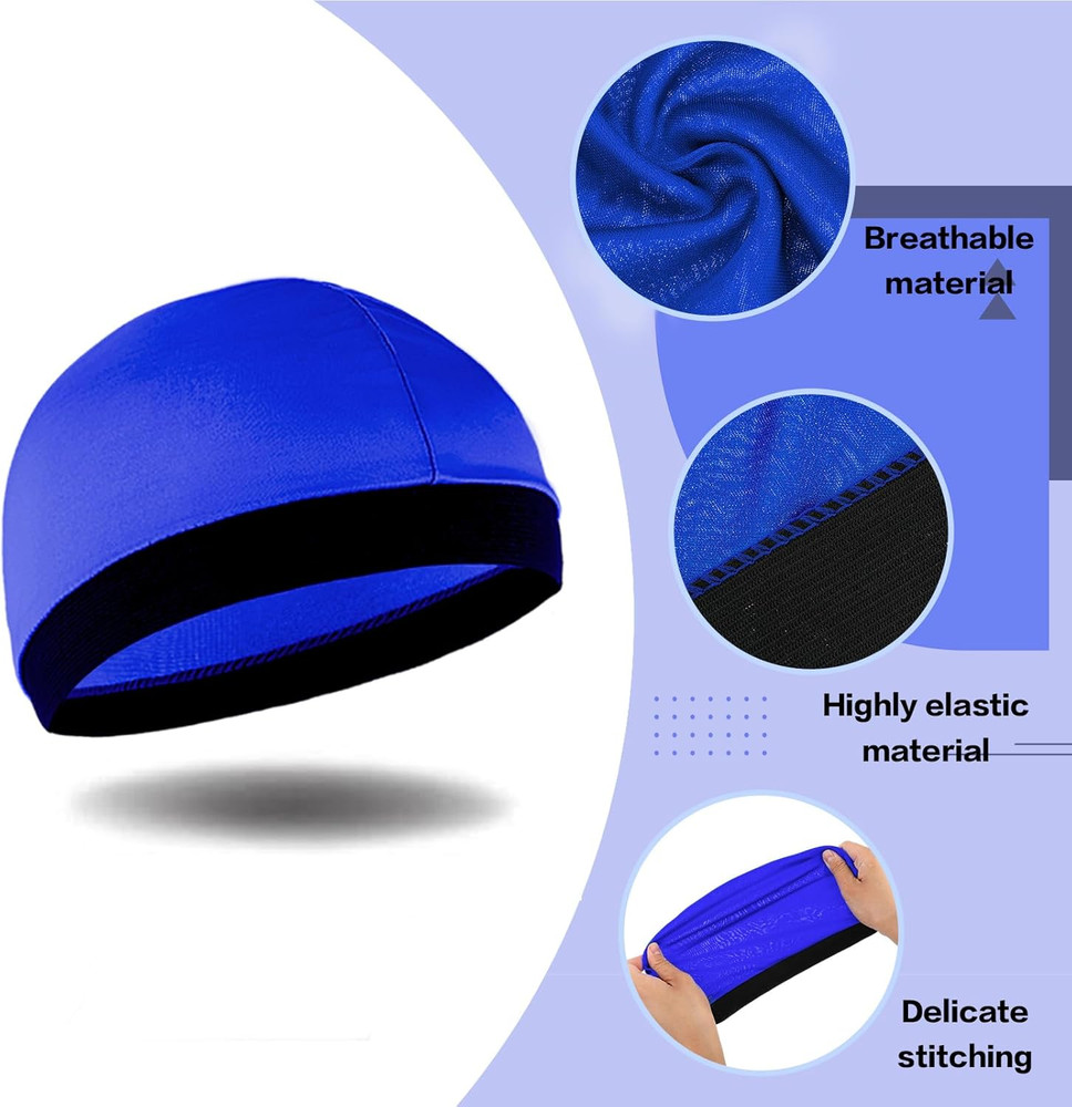 4 Pack Wave Cap Stocking Stretch Compression Long Lasting Skull Headwear