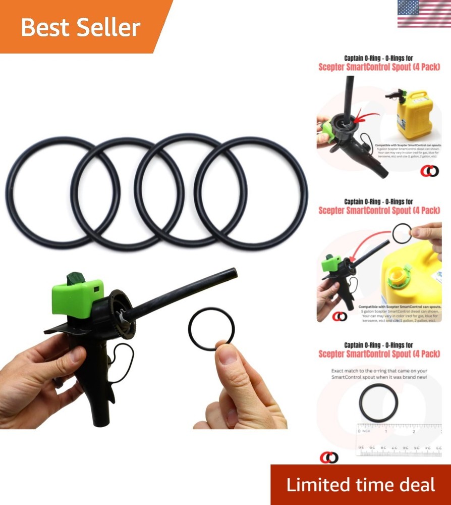 Replacement O-Rings for Scepter SmartControl Gas Can Spout 4 Pack
