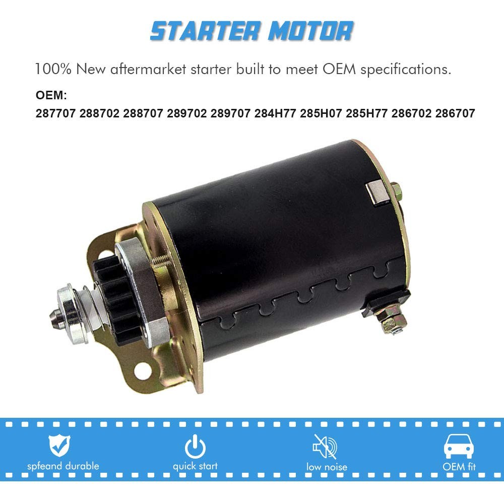 Starter Motor Replacement 16 Teeth Compatible with Briggs and Stratton...