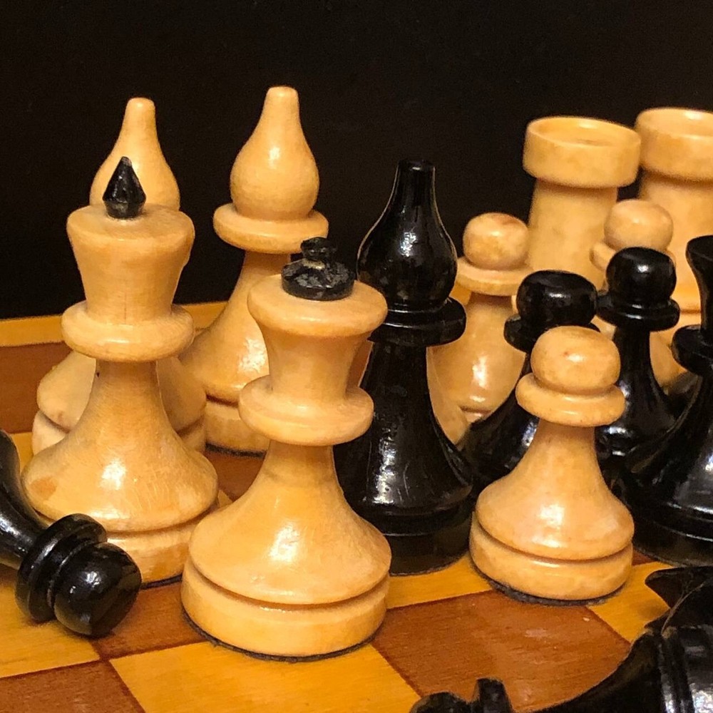 Vintage soviet Wood Chess 1960s