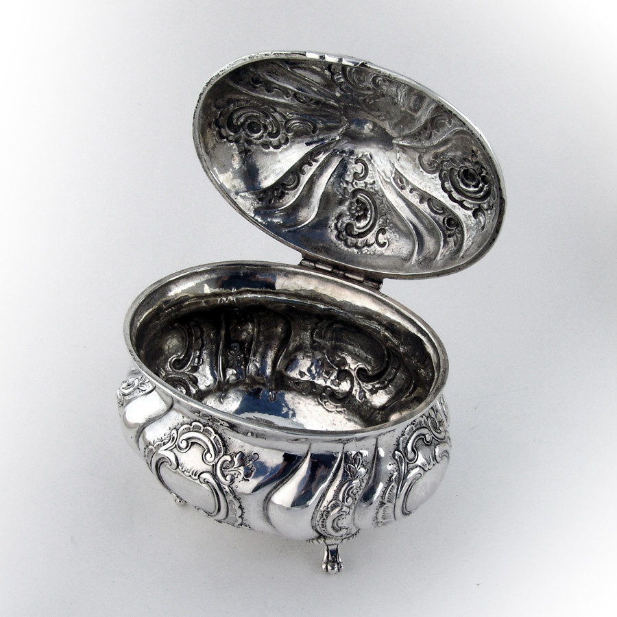 Ornate Box 830 Silver Swedish Import Marks 1890s No Mono