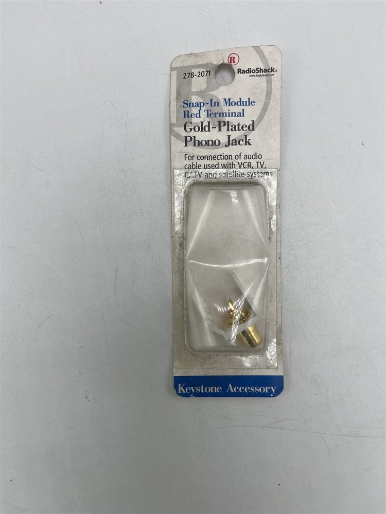 Snap-In Module Red Terminal Gold-Plated Phone Jack