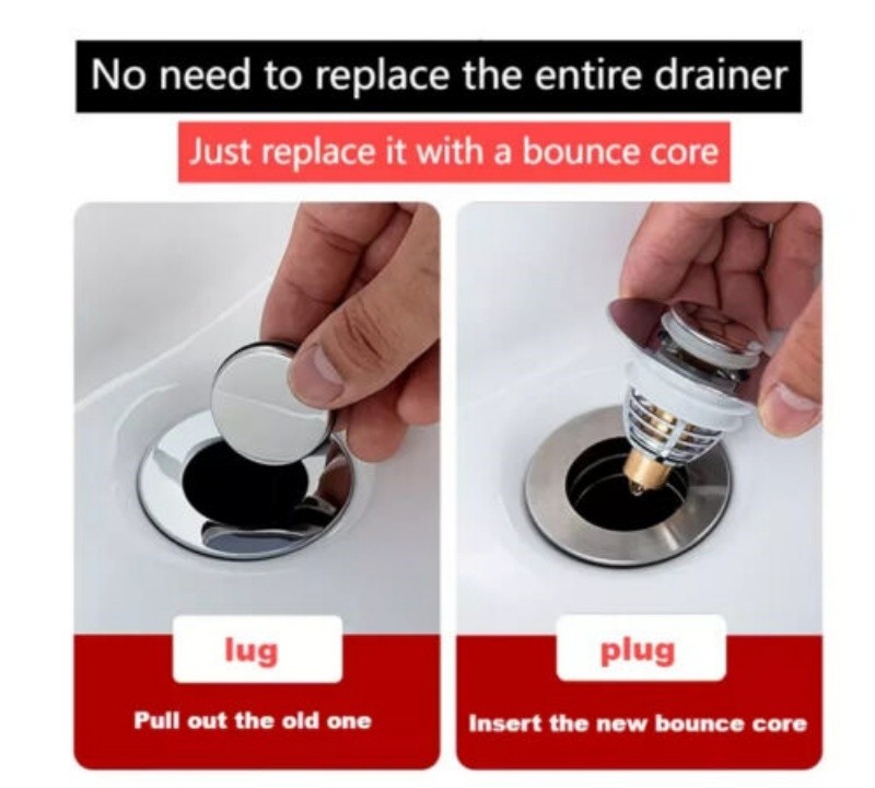 Universal Drain Magic Sink Stopper, Instantly Replace Broken Stoppers