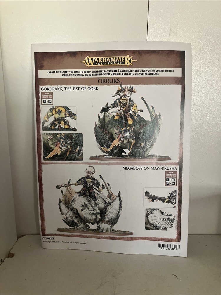 Games Workshop Warhammer Megaboss on Maw-krusha Assembly Instructions Booklet