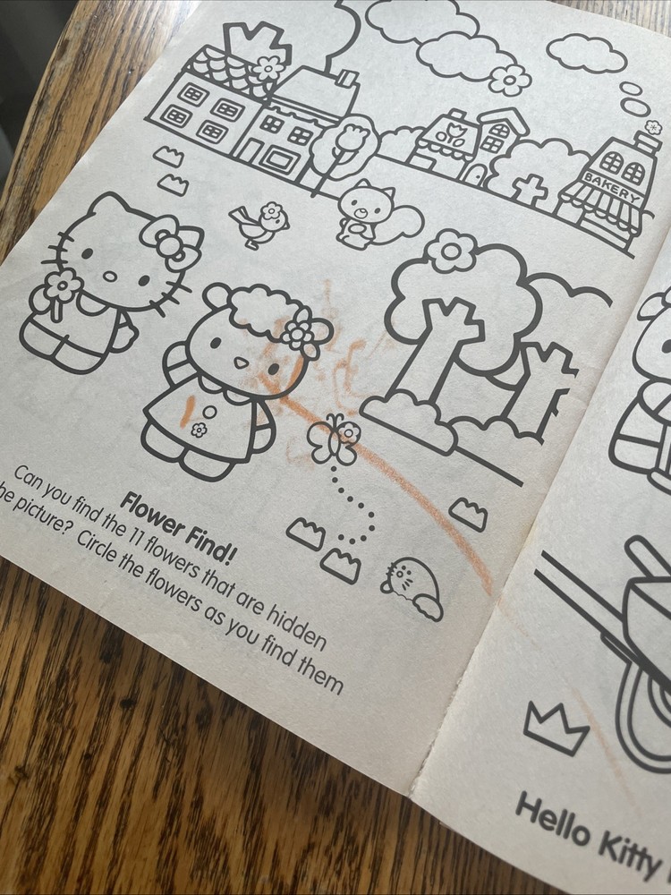 Hello Kitty Coloring and Activity Book & Vtg Notepad/Envelope - g4