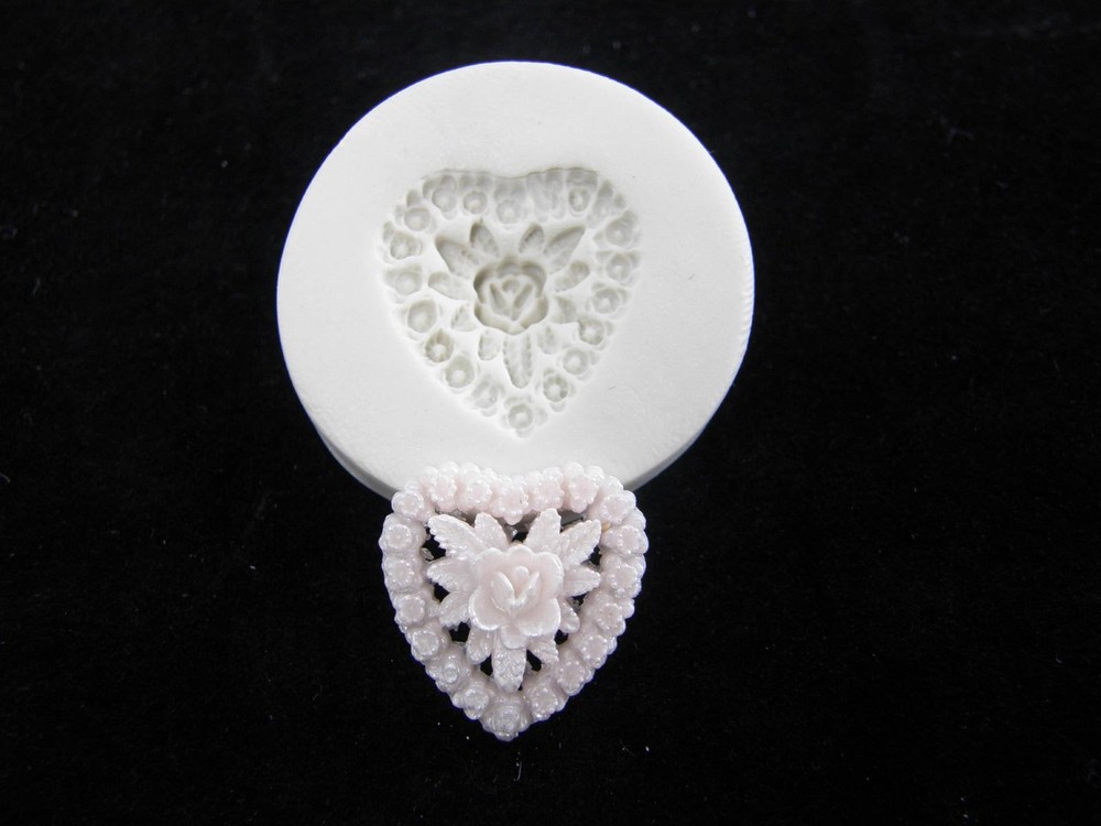Heart Flower Polymer Clay Mold (#MD1041)